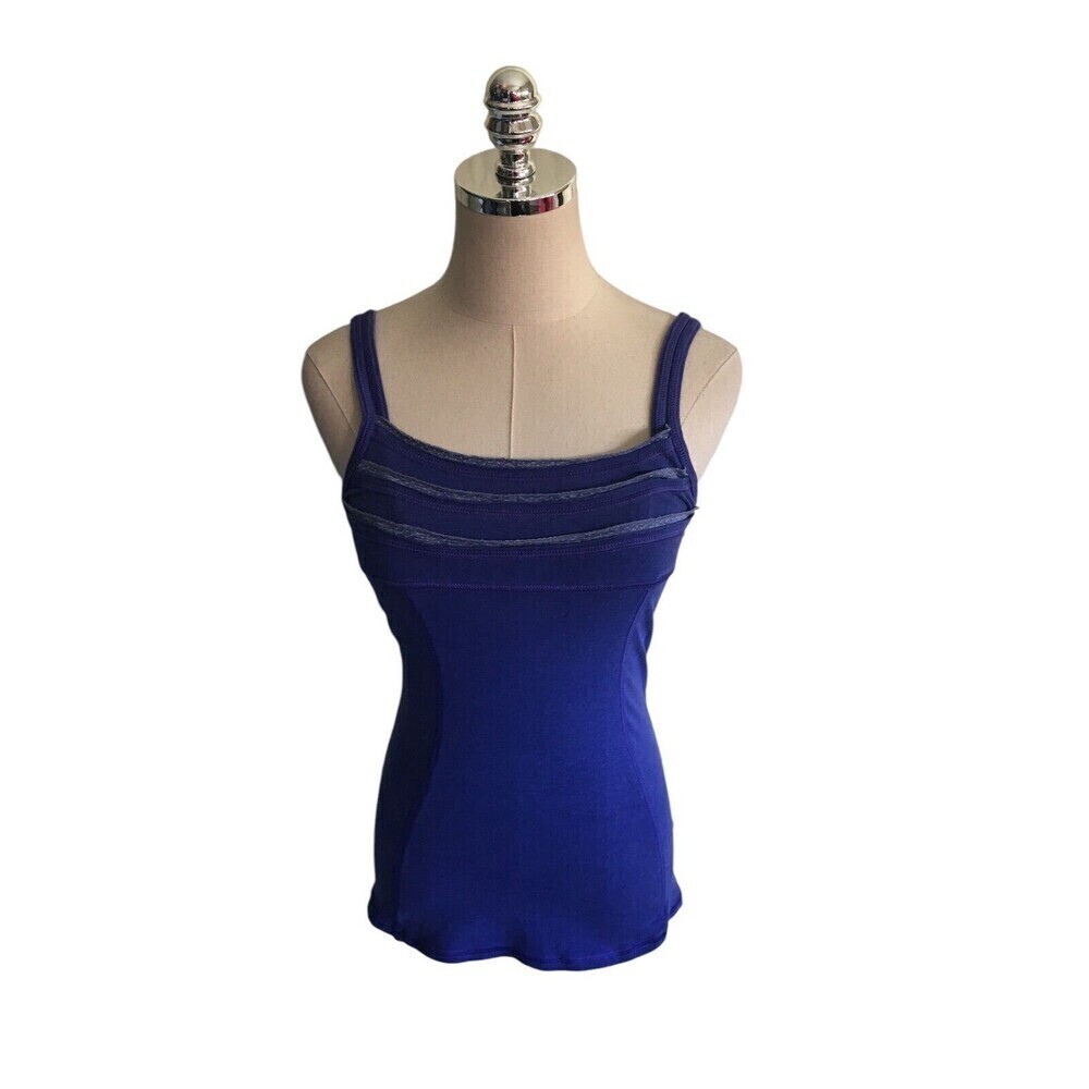 Prana Tank Top Women's Size XS Bluish Purple Breath Naturally Shelf Bra Built In